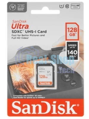Флеш карта SD 128Gb SanDisk SDXC Class 10 UHS-I Ultra 140Mb/s
