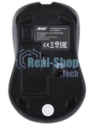 Мышь беспроводная Acer OMR010 черный, 1200 dpi, радиоканал, USB, кнопки - 3