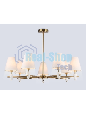 Люстра Ambrella light LH75045/7 BS/WH латунь/белый E14*7 max 40W D840*580
