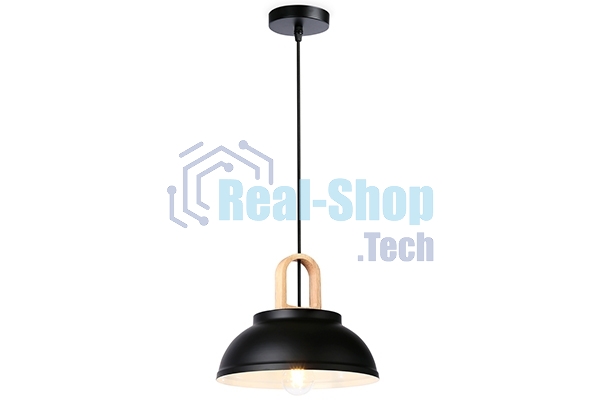 Светильник Ambrella light TR8192 BK/LW черный/светлое дерево E27 max 40W D290*900