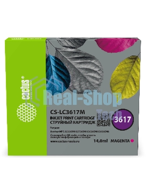 Картридж струйный Cactus CS-LC3617M пурпурный (14 мл) для Brother MFC-J2330DW/J2730DW/J3530DW/J3930DW