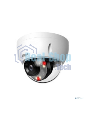 Уличная купольная IP-видеокамера Dahua DH-IPC-HDBW2449EP-S-IL-0280B Smart Dual Light с ИИ 4Мп, 1/2.9” CMOS, объектив 2.8мм, видеоаналитика, ИК до 30м, LED до 30м, IP67, корпус: металл