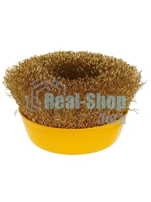 Кордщетка STAYER 35125-075_z01чашечная витая латунированная стальная проволока 0.3мм 75мм/М14