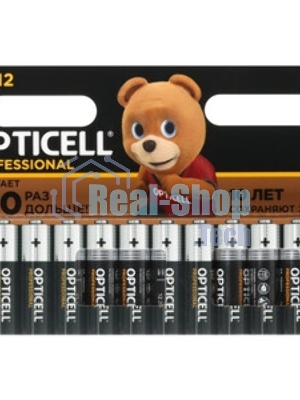 Элемент питания алкалиновый AA/LR6 (блист. 12шт) Professional Opticell 5052005