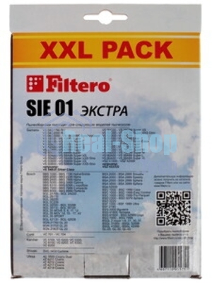 Комплект пылесборников Filtero SIE 01 XXL PACK Экстра, пятислойные, 8 шт., для пылесосов Bosch, SIEMENS, CONTI, KARCHER, SHIVAKI, Ufesa