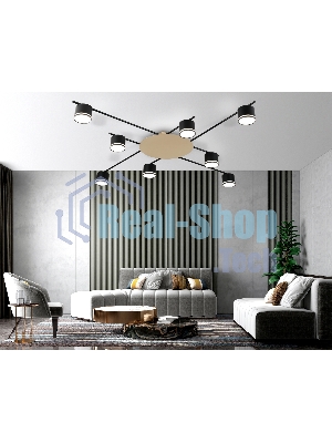 Потолочный светильник Ambrella light FL51760/8 BK/GD черный/золото GX53/8 max 12W 870*870*95