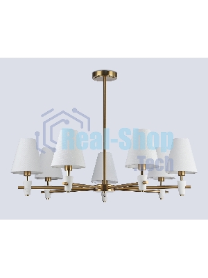 Люстра Ambrella light LH75045/7 BS/WH латунь/белый E14*7 max 40W D840*580