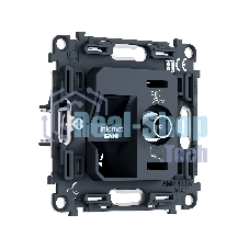 PR195 Механизм розетки компьютерной + TV оконечной RJ-45 (8P8C) CAT6/50-870MHz 1dB с автоматической защитной шторкой QUANT PRO