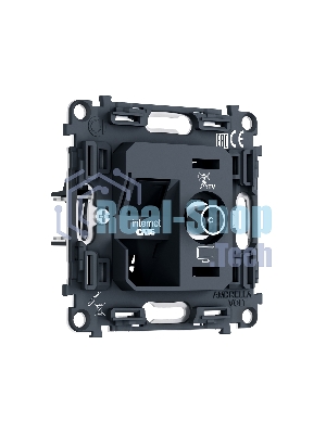 PR195 Механизм розетки компьютерной + TV оконечной RJ-45 (8P8C) CAT6/50-870MHz 1dB с автоматической защитной шторкой QUANT PRO