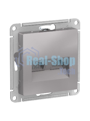 Алюминий Розетка двойная компьютерная RJ45+RJ45, кат.5E, механизм Schneider Electric