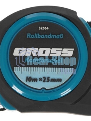 Рулетка Gross 32564 Komfortabel, 10 м х 25 мм обрезиненный корпус