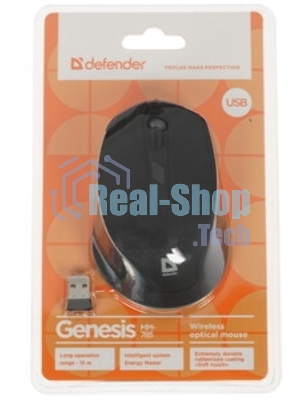 Мышь беспроводная USB OPTICAL WRL GENESIS MM-785 черный 52785 DEFENDER