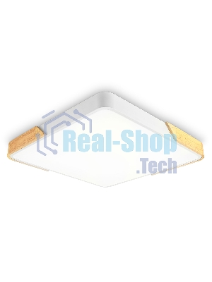 Потолочный светодиодный светильник Ambrella light FZ1312 WH/LW белый/светлое дерево 36W 5000K 400*400*50 (без ПДУ)