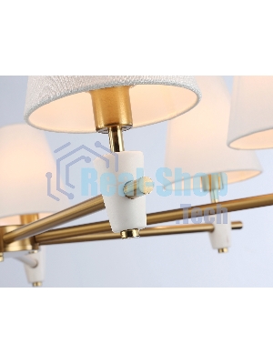 Люстра Ambrella light LH75045/7 BS/WH латунь/белый E14*7 max 40W D840*580