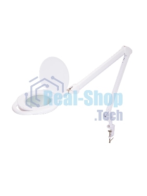 Лупа на струбцине Rexant, круглая, 5D, с подсветкой 96 LED, теплый и холодный свет, белая