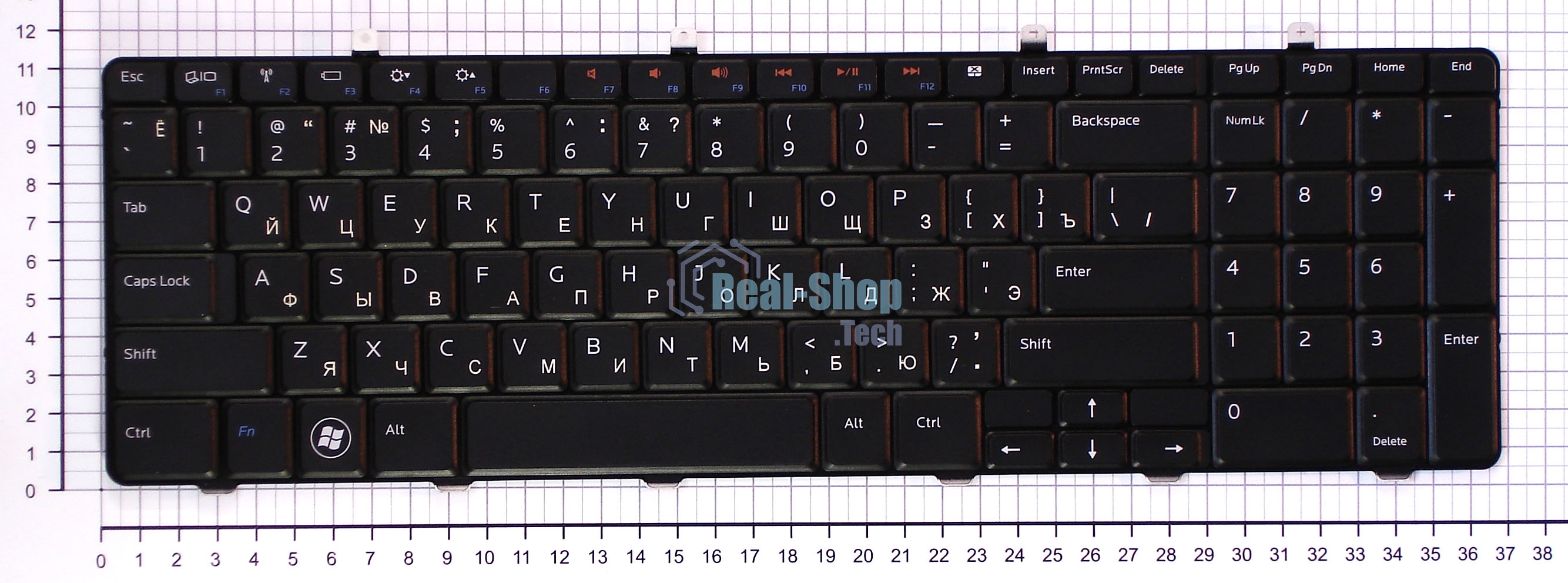 Клавиатура для ноутбука Dell Inspiron 1764 черная