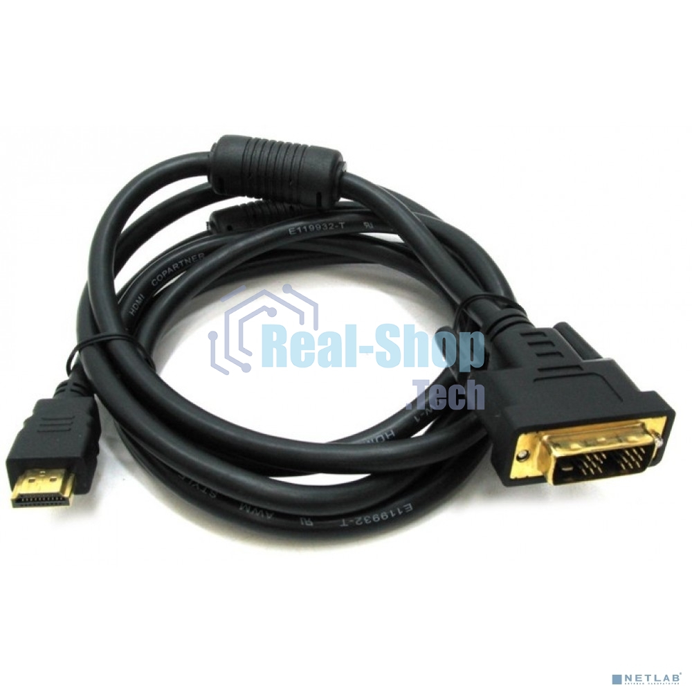 Кабель Rexant HDMI - DVI-D gold 3М с фильтрами