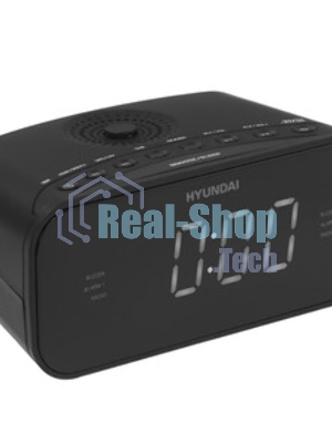 Радиобудильник Hyundai H-RCL221 черный LCD подсв:белый часы:цифровые FM