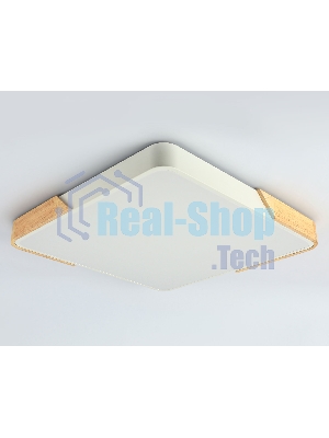 Потолочный светодиодный светильник Ambrella light FZ1312 WH/LW белый/светлое дерево 36W 5000K 400*400*50 (без ПДУ)