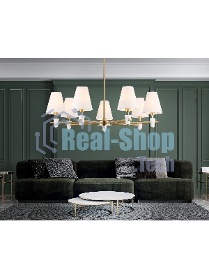 Люстра Ambrella light LH75045/7 BS/WH латунь/белый E14*7 max 40W D840*580