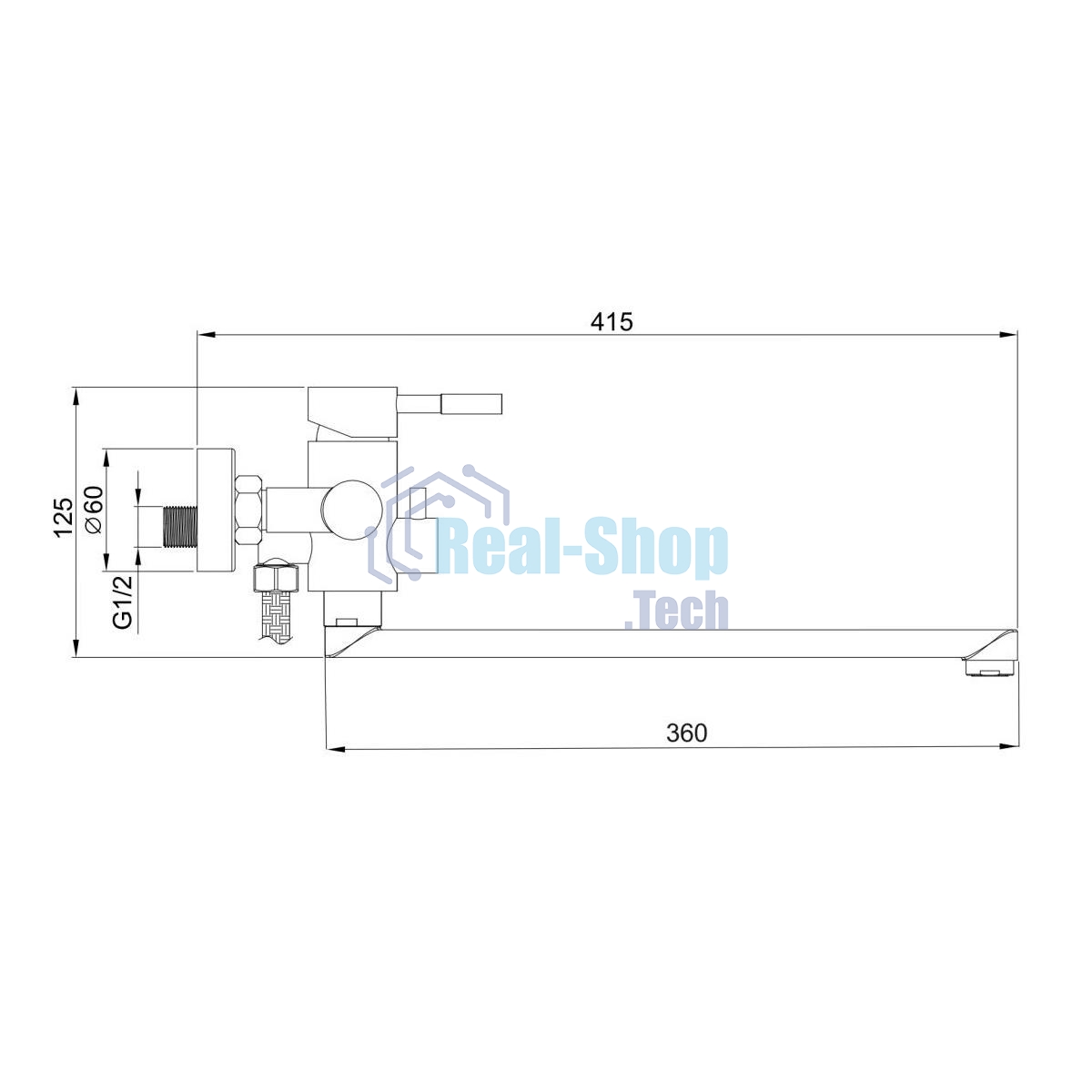 SUS125-006EP Смеситель для ванны, ø35