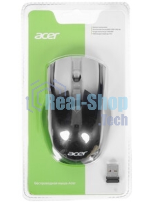 Мышь беспроводная Acer OMR030 черный, 1600 dpi, радиоканал, USB, кнопки - 4