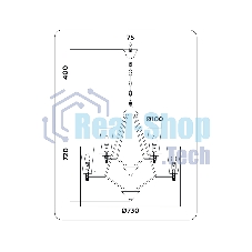 Светильник Ambrella light TR3238/6+3 BK черный E14/9 max 40W D730*720