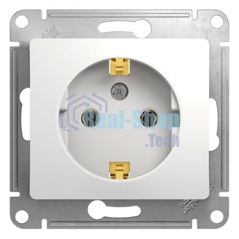 Механизм розетки 1-м СП Glossa 16А с заземл. бел. SchE GSL000143