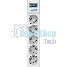 Сетевой фильтр ZIS PILOT Surge protector Pilot SG5 5 outlets (GP), 10A/2.2kVt, automatic circuit-breaker, 10 m