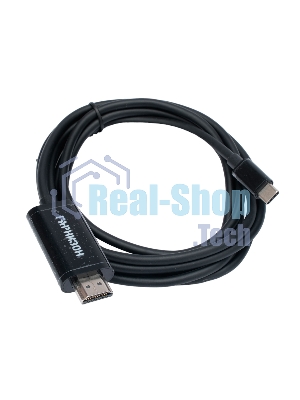 Кабель-переходник с Type-C на HDMI Гарнизон GCC-A-CM-HDMI-1.8M, v1.4, 1.8м, черный, пакет