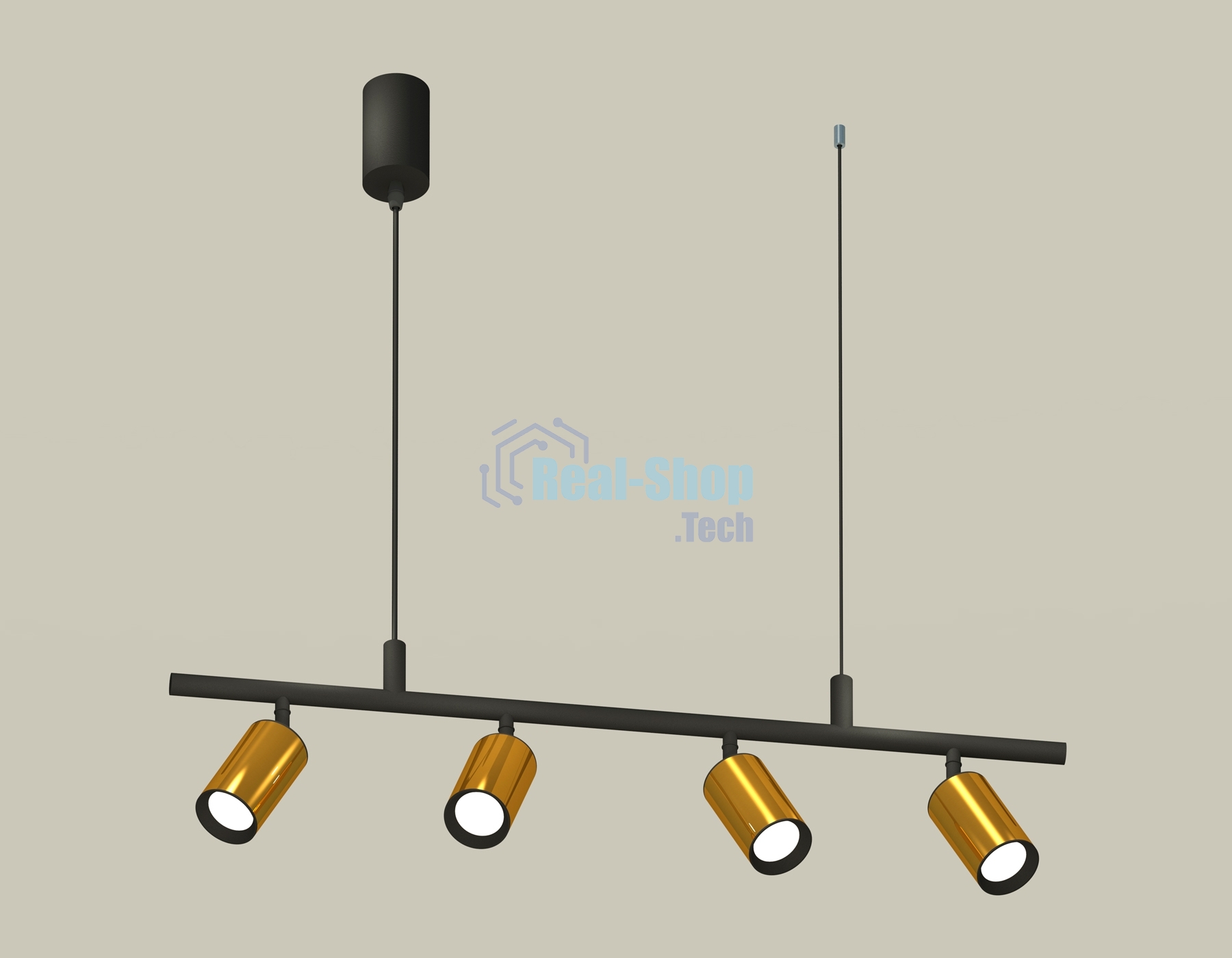 Светильник Ambrella light XB9002300/4 SBK/PYG черный песок/золото желтое полированное MR16 GU5.3 (С9002, С6327, N6102)