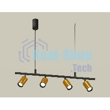 Светильник Ambrella light XB9002300/4 SBK/PYG черный песок/золото желтое полированное MR16 GU5.3 (С9002, С6327, N6102)