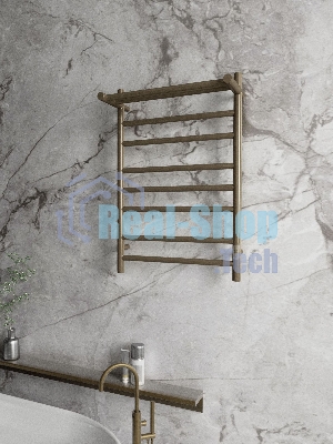 Полотенцесушитель электрический с полкой BAU Stil Shelf 50х80, 7 планок, универсальный, антикварная
