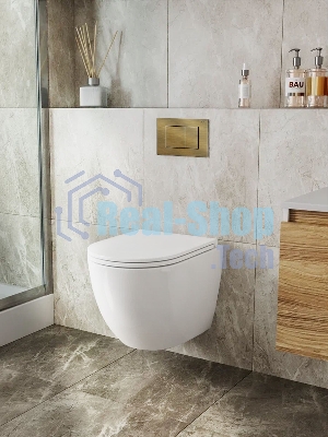 Комплект BAU 6 в 1: рамная инсталляция BAU NEO 45, унитаз подвесной безободковый торнадо Bau Dream 52х36 Hurricane-2, быстросъемное сиденье дюропласт микролифт, клавиша BAU Stil, бронза