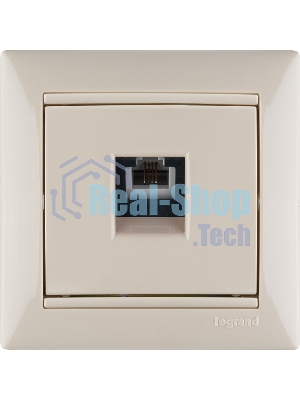 Розетка телефонная Valena RJ11 4 контакта 1 коннектор (слоновая кость) Legrand 774338