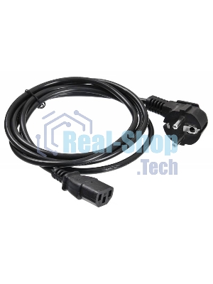 Кабель Buro BU-PCAB-5M-16A IEC C13 Евровилка угловой 5м