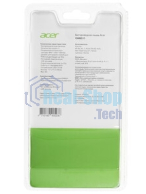 Мышь беспроводная Acer OMR031 черный/синий, 1600 dpi, радиоканал, USB, кнопки - 4