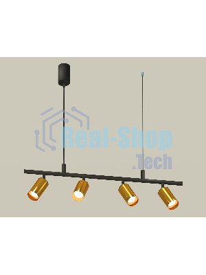 Светильник Ambrella light XB9002330/4 SBK/PYG черный песок/золото желтое полированное MR16 GU5.3 (С9002, С6327, N6134)
