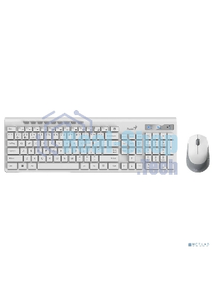 Комплект клавиатура+мышь Genius SlimStar 8230 беспроводной, USB + Bluetooth, 1000 DPI, белый