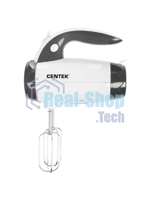 Миксер Centek CT-1114 (белый/серый) 350Вт, 6 скоростей+турбо, взбивание/замешивание