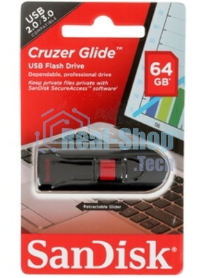 Флешка USB Sandisk 64Gb Cruzer Glide SDCZ60-064G-B35 USB 2.0 черный/красный