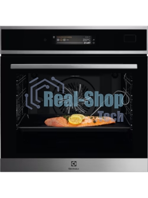 Встраиваемый духовой шкаф Electrolux EOE9P3XT электрический с конвекцией, объем 72 л, 17 режимов, очистка паровая, 3 стекла в дверце, направляющие проволочные + телескопические (1 уровень),черное стекло и черный матовый,термозонд