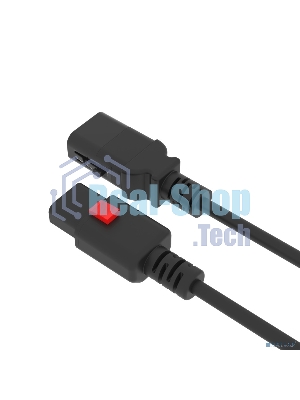 Кабель питания Filum FL-PC-CEE7/7-C13F-C1-0.5-BK с фиксацией, 3х1,0мм, 220В, 10А, черный, 0,5м