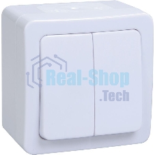Выкл 2кл о/у IP54 (цвет клавиши:белый) ГЕРМЕС PLUS IEK EVMP20-K01-10-54-EC ВС20-2-0-ГПБ