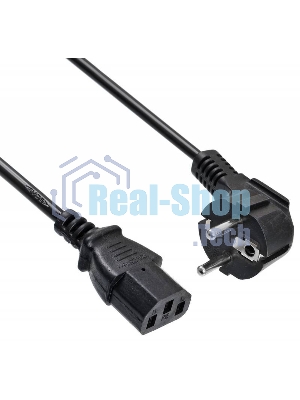 Кабель Buro BU-PCAB-5M-16A IEC C13 Евровилка угловой 5м