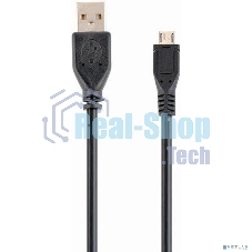 Кабель Filum USB 2.0 Pro, 1 м., черный, 2A, разъемы: USB A male- USB micro B male, пакет. (FL-CPro-U2-AM-microBM-1M)