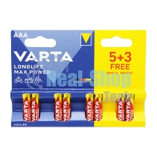 Батарея Varta LongLife Max Power Alkaline LR03 BL5+3 AAA (8шт) блистер