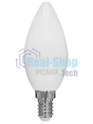 Лампа светодиодная Ресанта LL-R-C37-6W-230-3K-E14 свеча, 6 Вт, теплый, Е14
