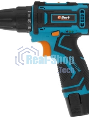 Дрель-шуруповерт Bort BAB-12x2Li-F, 12 В, 1,5 Ач, 36 Нм, щеточный