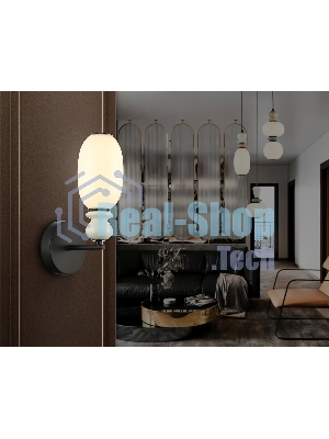 Настенный светильник Ambrella light LH53148 BK/FR черный/белый 6W 3000K 100*165*310
